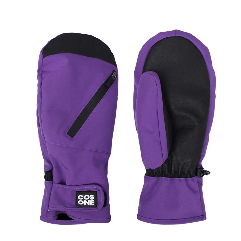 Cosone Unisex Zipper Pocket Waterproof Snow Mittens Gloves - Image 3