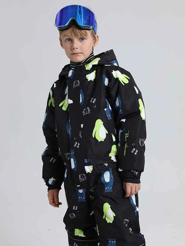 Girl & Boy's Penguin One Piece Snowsuits - Image 9