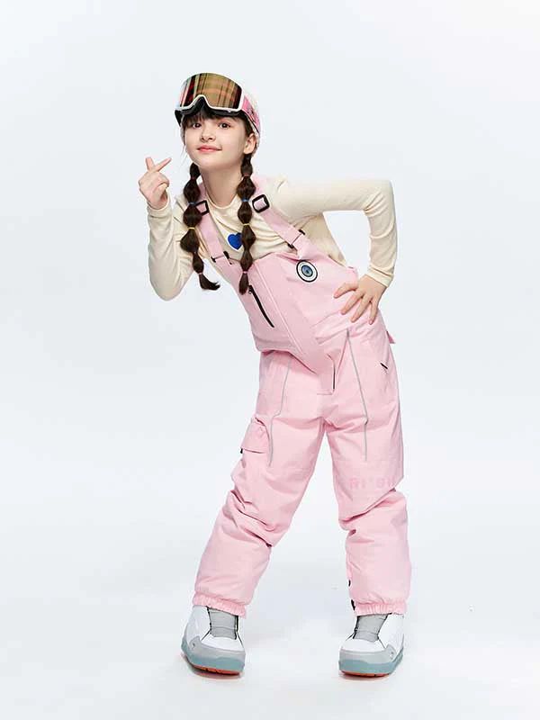 Girls High Experience Colorful Childhood Ski Pants Snow Bibs - Image 2