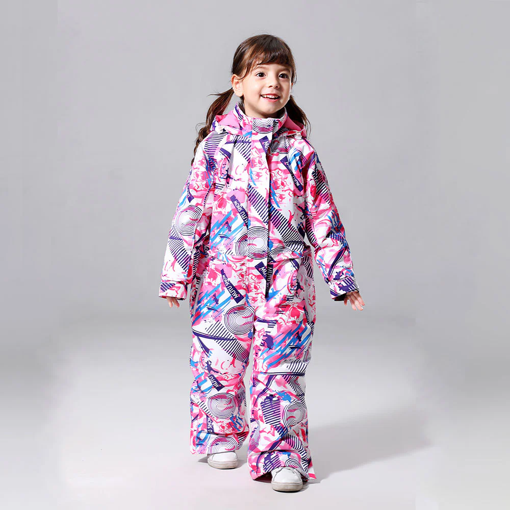 Girls One Piece New Style Fashion Ski Suits Winter Jumpsuit Snowsuits - Image 3
