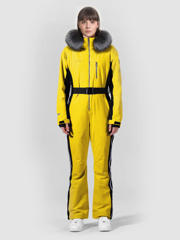 Womens Winter Chic Fur Hood One Piece Ski Jumpsuit Overall Ski Suit - Image 10