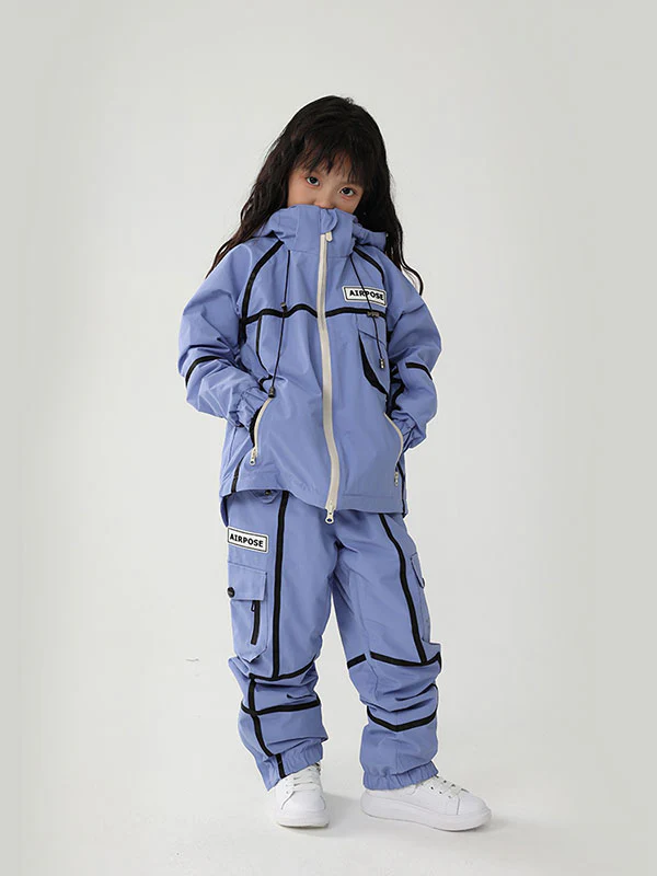 Kid's Air Pose Mountain Breaker Stripe Cargo Snow Jacket & Pants - Image 10