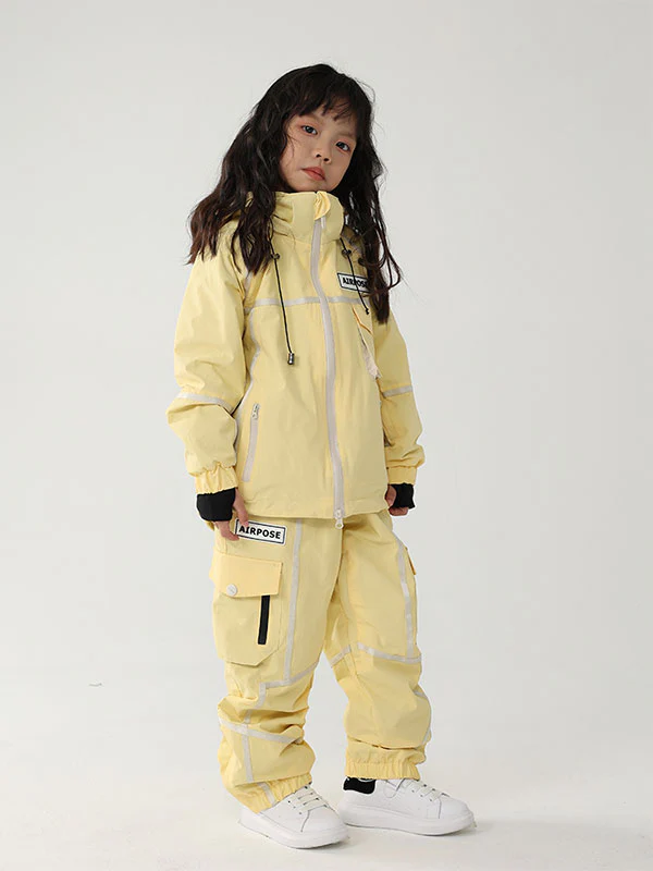 Kid's Air Pose Mountain Breaker Stripe Cargo Snow Jacket & Pants - Image 11