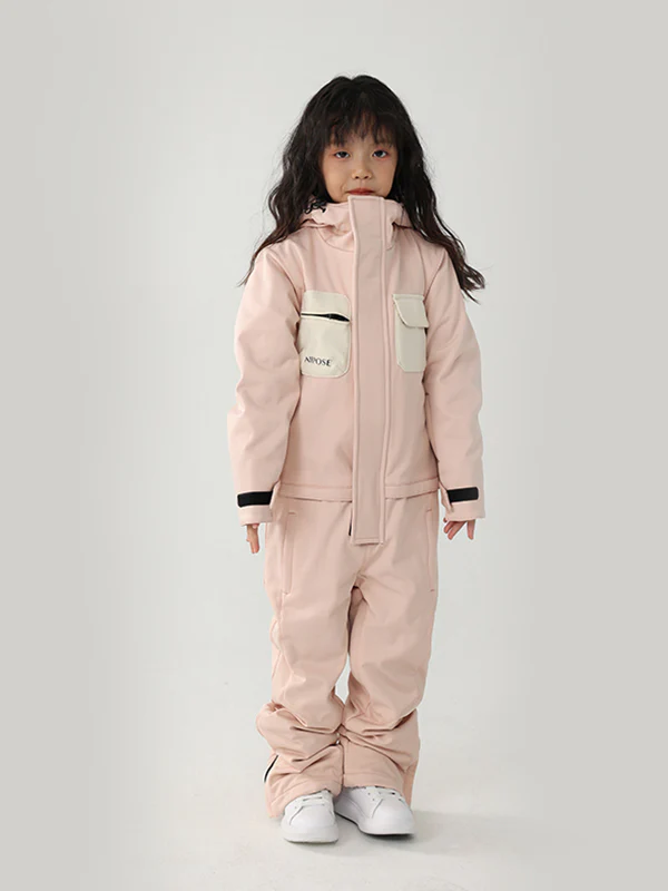 Kid's Air Pose Winter Warrior Block One Piece Snowsuit - Image 16