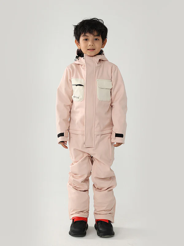 Kid's Air Pose Winter Warrior Block One Piece Snowsuit - Image 17