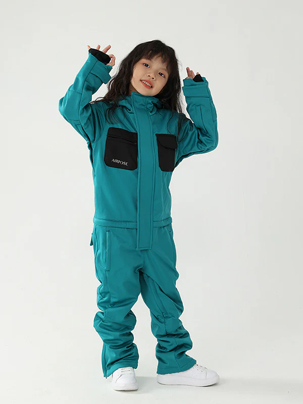Kid's Air Pose Winter Warrior Block One Piece Snowsuit - Image 18