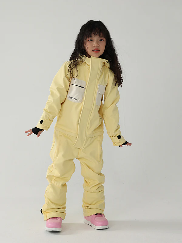 Kid's Air Pose Winter Warrior Block One Piece Snowsuit - Image 8