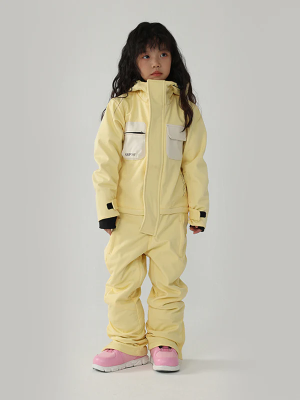 Kid's Air Pose Winter Warrior Block One Piece Snowsuit - Image 9