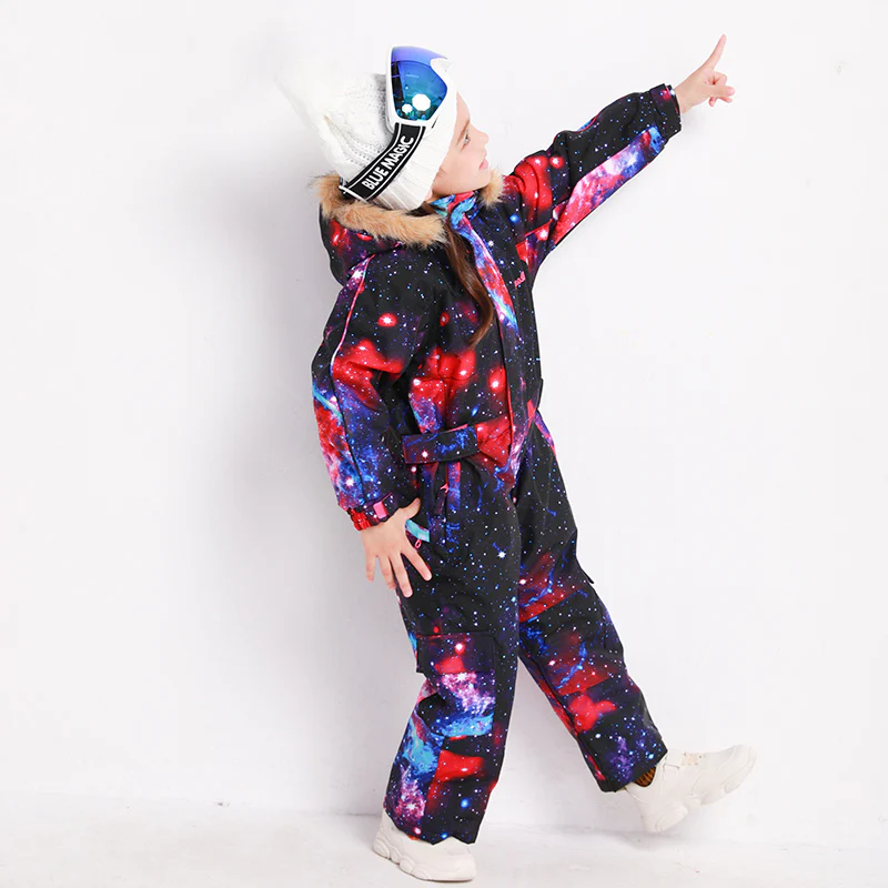 Kid's Blue Magic Waterproof Colorful One Piece Coveralls Ski Suits Winter Jumpsuits - Image 4