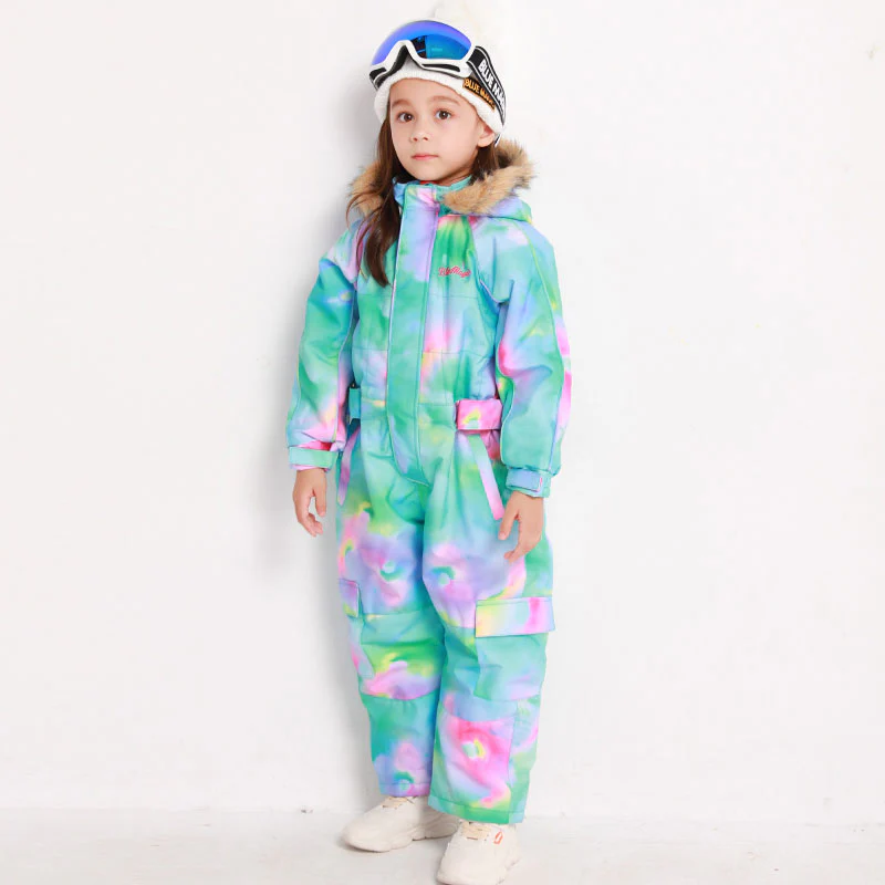 Kid's Blue Magic Waterproof Colorful One Piece Coveralls Ski Suits Winter Jumpsuits - Image 5