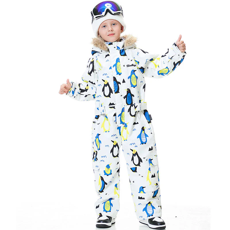 Kid's Blue Magic Waterproof Colorful One Piece Coveralls Ski Suits Winter Jumpsuits - Image 8