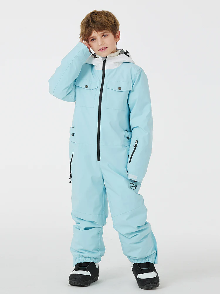Kid's Unisex Mountain Explorer Waterproof One Piece Snow Suits - Image 12