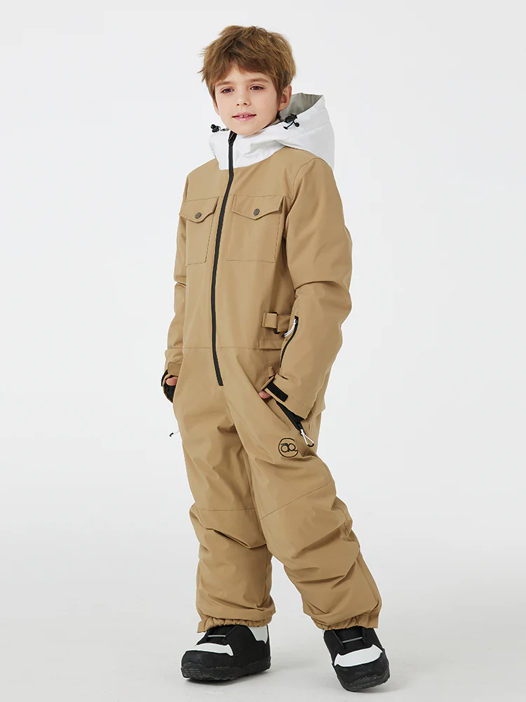 Kid's Unisex Mountain Explorer Waterproof One Piece Snow Suits - Image 7