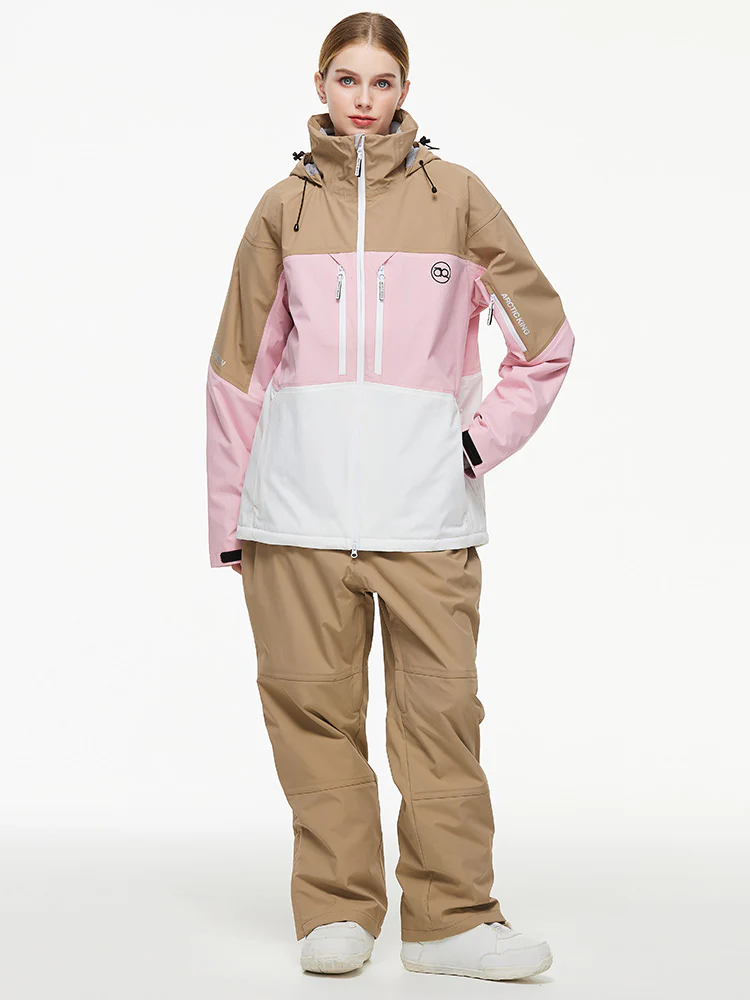 Women's Arctic Queen Mountain Windbreaker Thermal Snow Suits with Overalls Bibs - Image 19