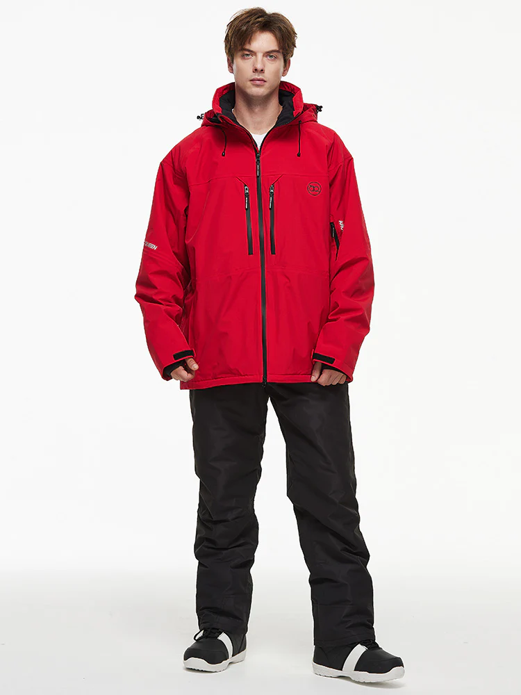 Men's Backcountry Mountain Windbreaker Thermal Snow Suits with Overalls Bibs - Image 2