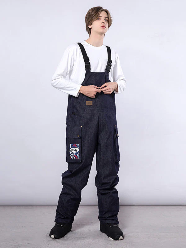 Men's Dook Snow Denim Snow Bibs Pants - Image 3