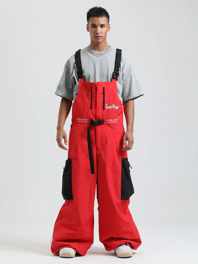 Men's Gsou Snow Alpine Freestyle Extra-Baggy Snow Bibs Pants - Image 3