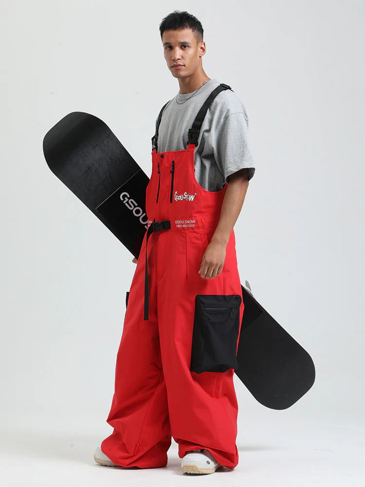 Men's Gsou Snow Alpine Freestyle Extra-Baggy Snow Bibs Pants - Image 4