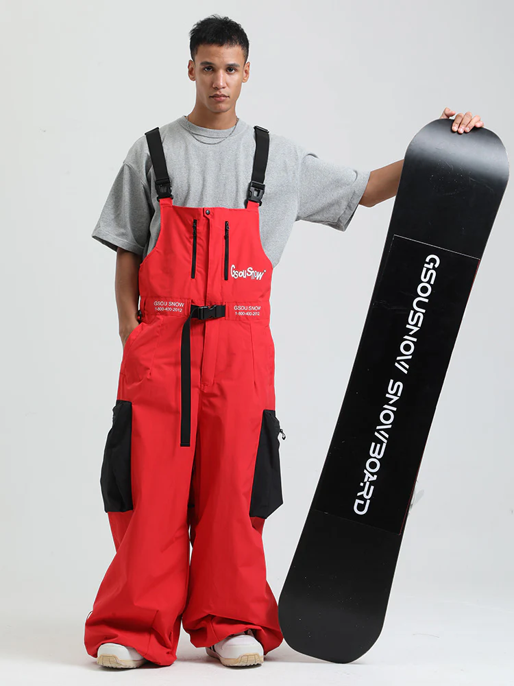 Men's Gsou Snow Alpine Freestyle Extra-Baggy Snow Bibs Pants - Image 5