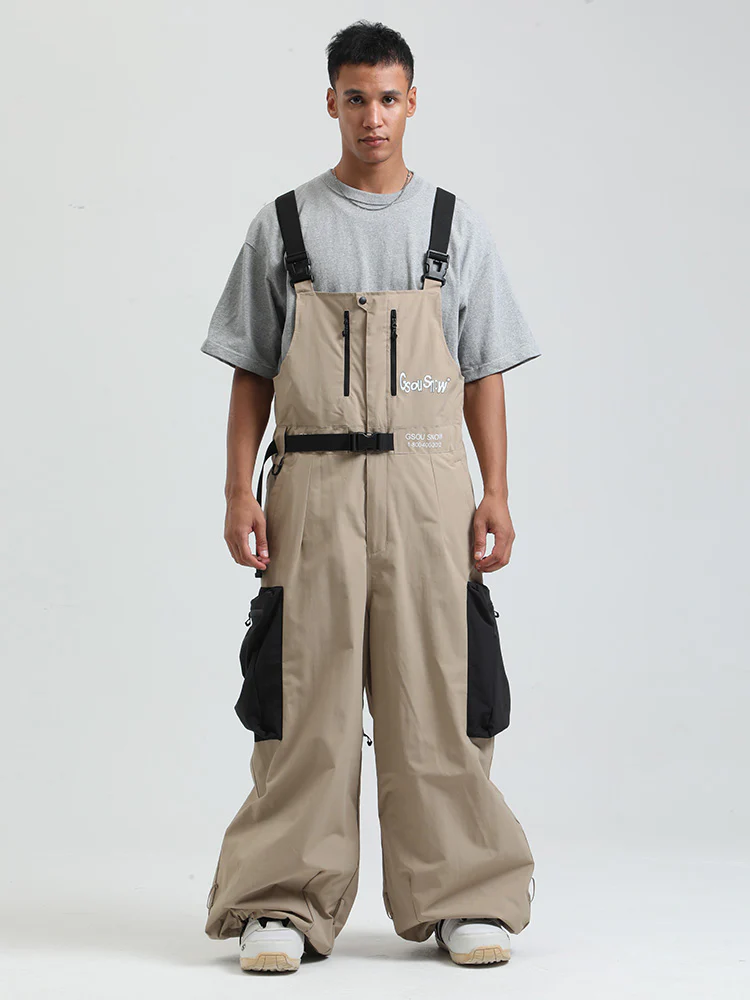 Men's Gsou Snow Alpine Freestyle Extra-Baggy Snow Bibs Pants - Image 6