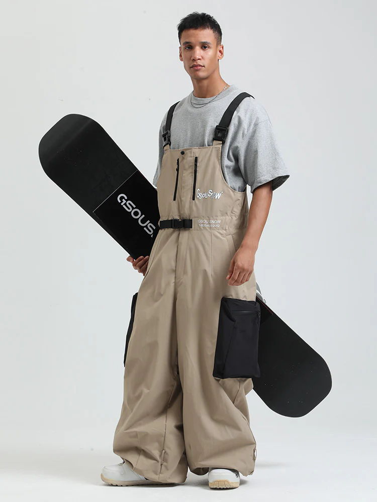 Men's Gsou Snow Alpine Freestyle Extra-Baggy Snow Bibs Pants - Image 7