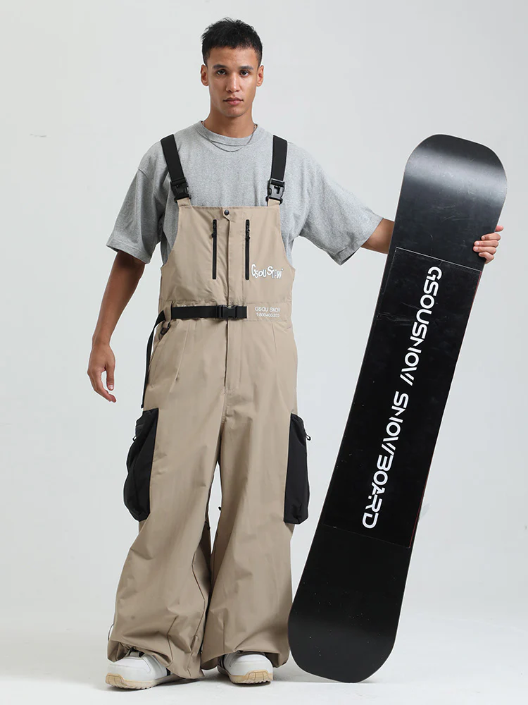 Men's Gsou Snow Alpine Freestyle Extra-Baggy Snow Bibs Pants - Image 8