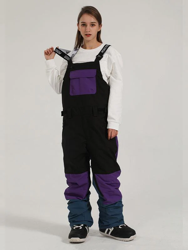 Men's Gsou Snow Mountain Discover Colorblock Snowboard Bibs Pants - Image 6