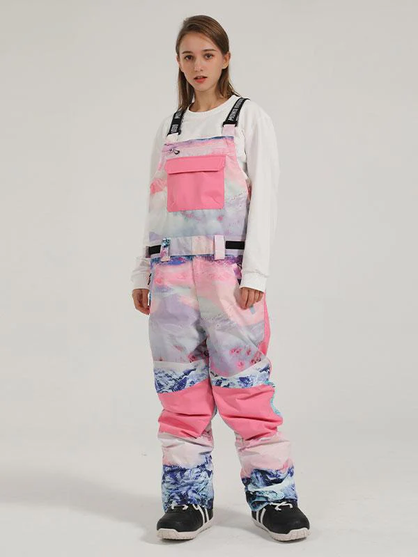 Men's Gsou Snow Mountain Discover Colorblock Snowboard Bibs Pants - Image 8