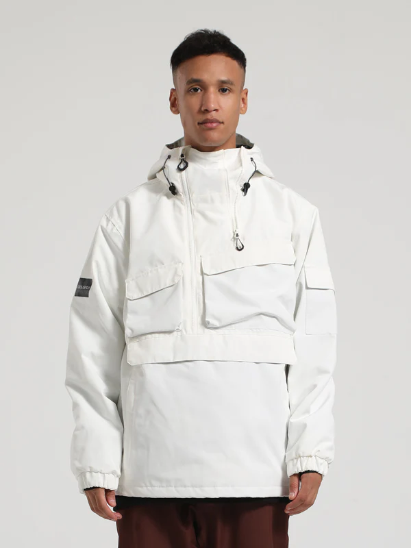 Men's Gsou Snow Winter Action Cargo Anorak Snowboard Jacket - Image 13