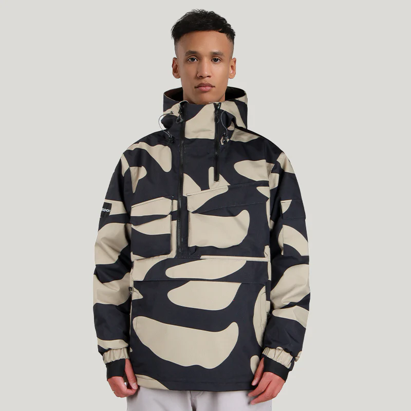 Men's Gsou Snow Winter Action Cargo Anorak Snowboard Jacket - Image 8