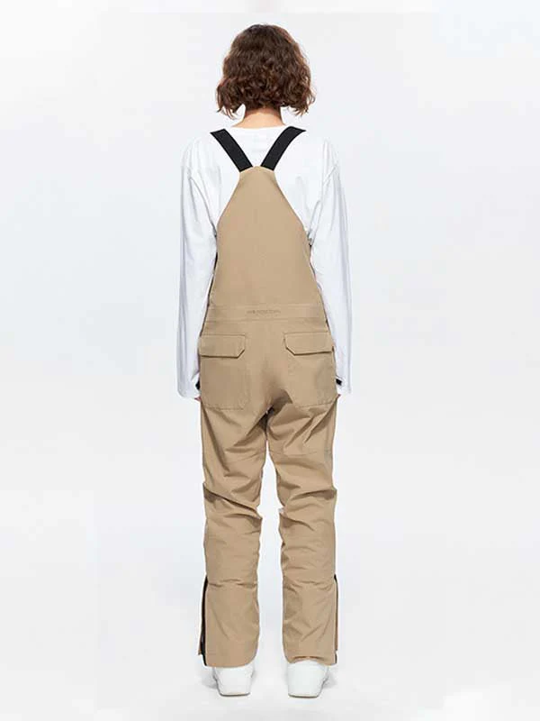Men's High Experience Color Block Waist Belt Snowboard Pants Ski Bibs - Image 9