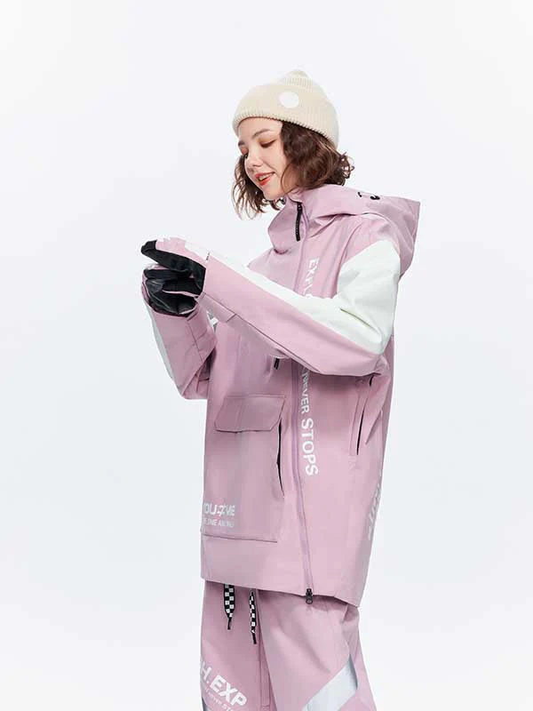 Men's High Experience Diagonal Opening Full Zipper Freestyle Snow Jacket - Image 7