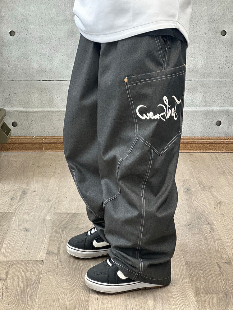 Men's John Snow ChillTrack Oversize Baggy Snowboard Pants Cargo Denim Jeans - Image 3