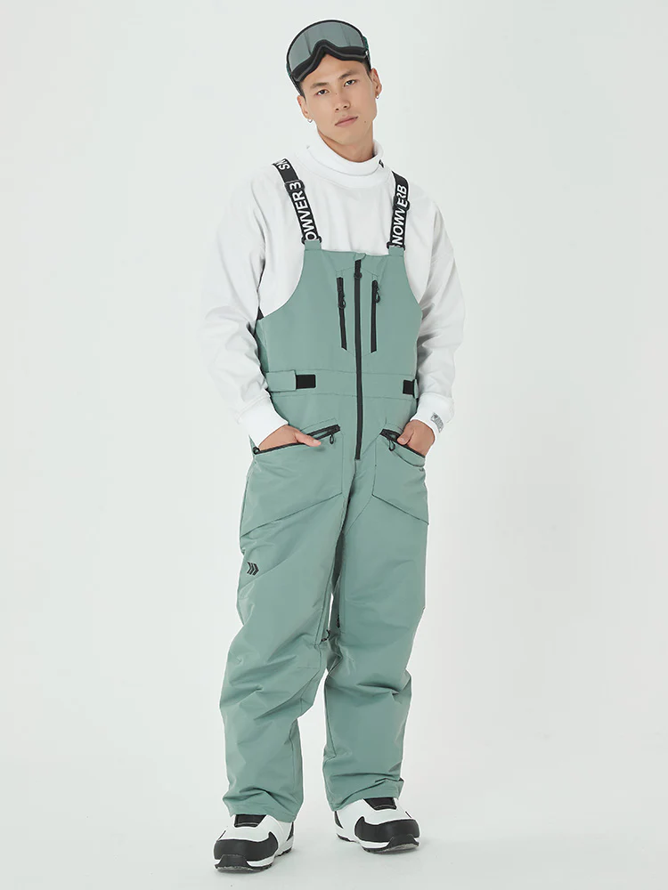 Men's Mountain Freerider Swag Cargo Snowboard Bib Overalls Baggy Snow Pants - Image 5