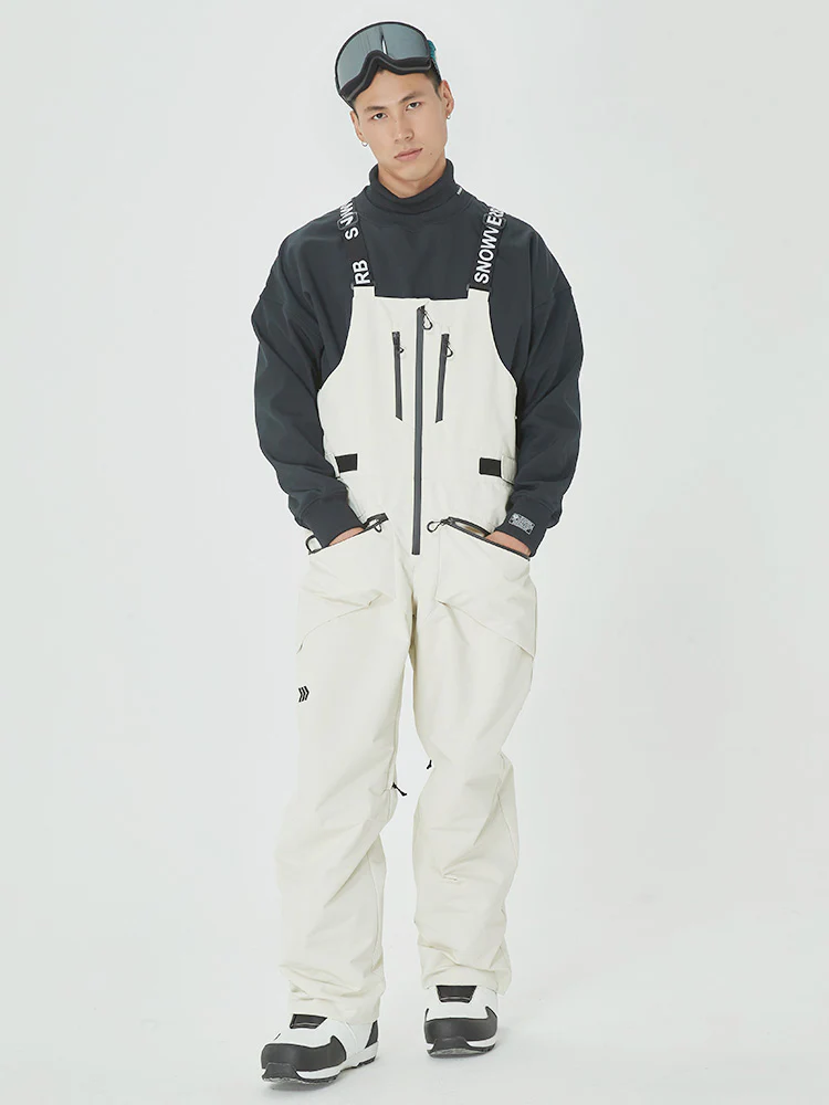 Men's Mountain Freerider Swag Cargo Snowboard Bib Overalls Baggy Snow Pants - Image 7