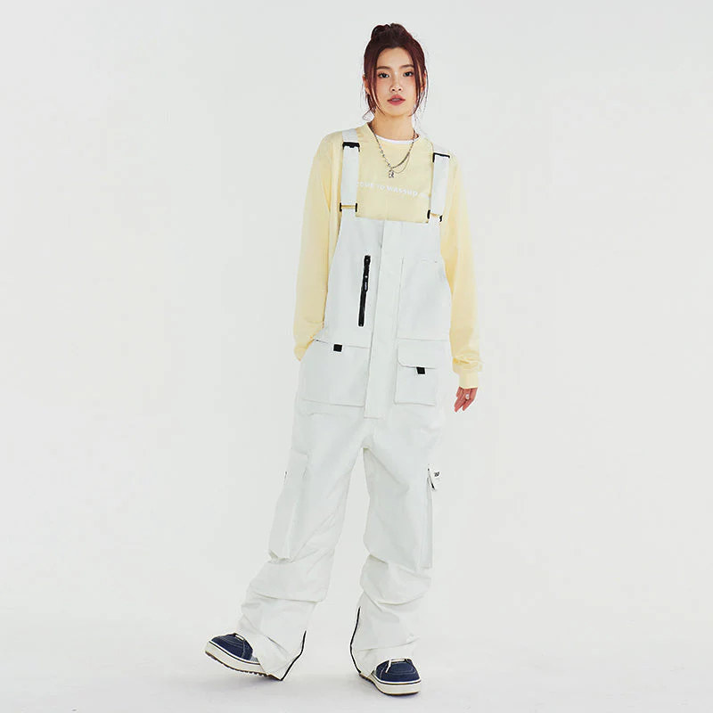 Men's Nandn Pockets Fun Snowboard Bibs Snow Pants - Image 3