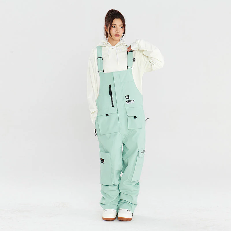 Men's Nandn Pockets Fun Snowboard Bibs Snow Pants - Image 4