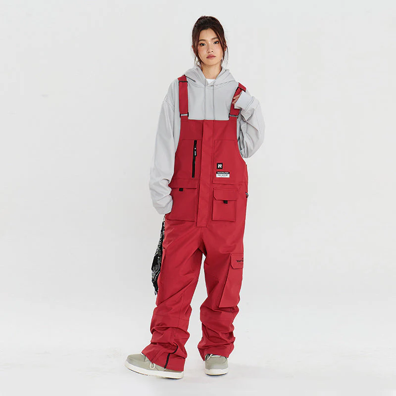 Men's Nandn Pockets Fun Snowboard Bibs Snow Pants - Image 6