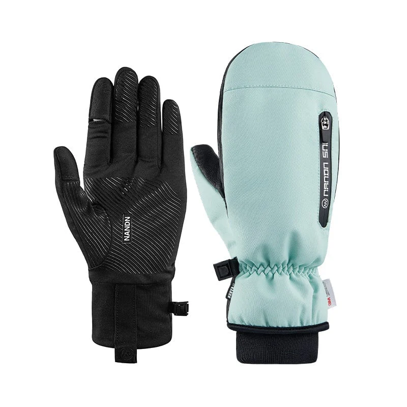 Men's Nandn Winter Mountain Shred All Weather Snow Mittens  With Additional 5 Finger Gloves - Image 9