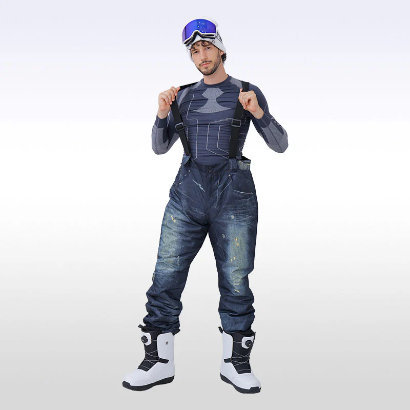 Men's Outdoor Denim Jeans Bibs Overall - Image 9