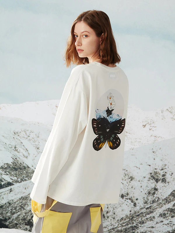 Men's RandomPow Unisex Butterfly Snow Mountain Printing Snow Hoodie - Image 5