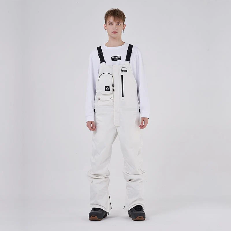 Men's RAWRWAR Ice Storm Pocket Solid Snow Bibs Pants - Image 5