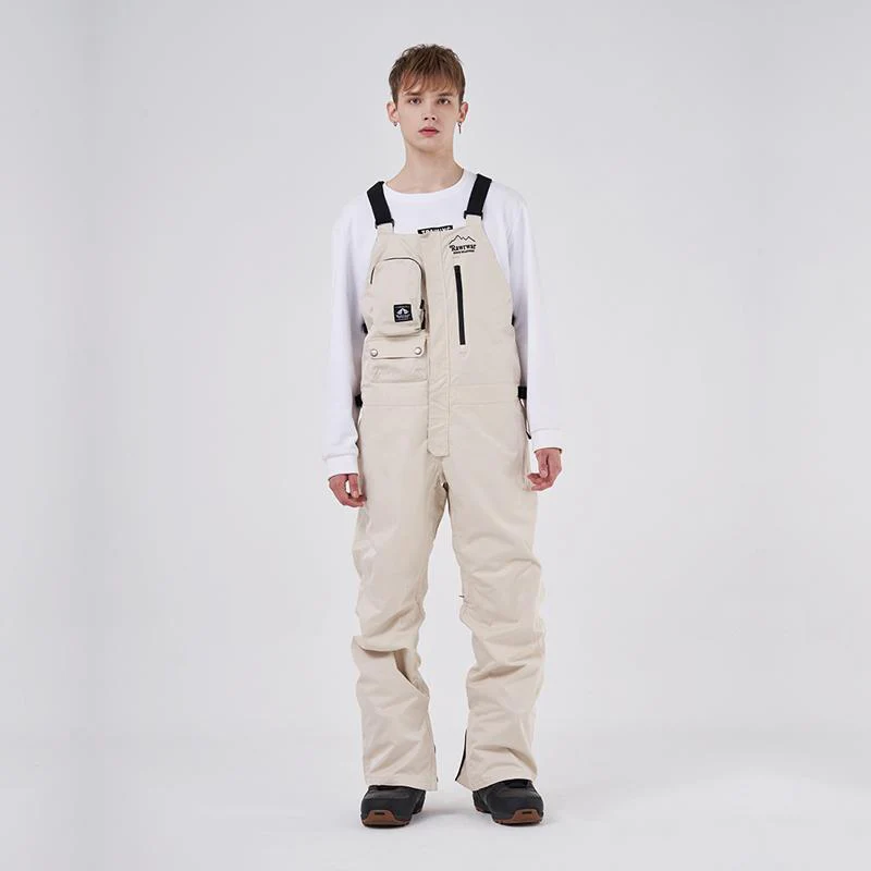 Men's RAWRWAR Ice Storm Pocket Solid Snow Bibs Pants - Image 9