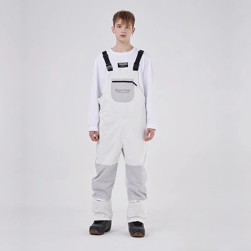 Men's RAWRWAR Mountain Discover Colorblock Snow Bibs Ski Pants - Image 3