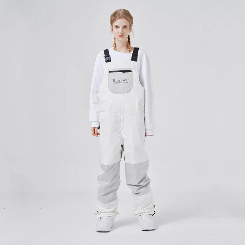 Men's RAWRWAR Mountain Discover Colorblock Snow Bibs Ski Pants - Image 4