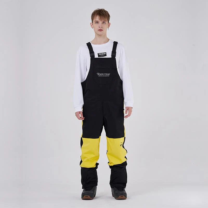 Men's RAWRWAR Mountain Discover Colorblock Snow Bibs Ski Pants - Image 7