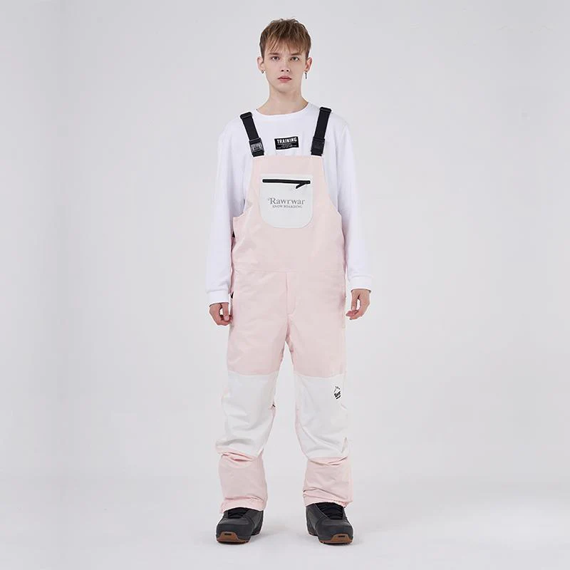 Men's RAWRWAR Mountain Discover Colorblock Snow Bibs Ski Pants - Image 9