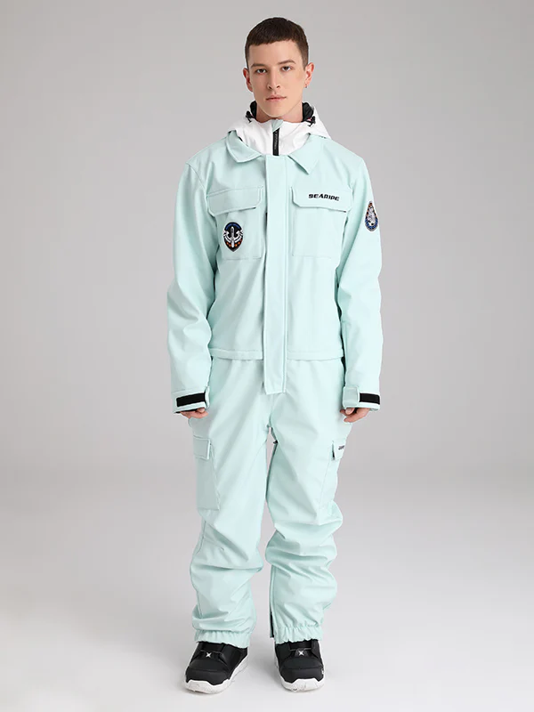 Men's Searipe Mountain Slope Star One Piece Snowsuit Ski Jumpsuit - Image 4