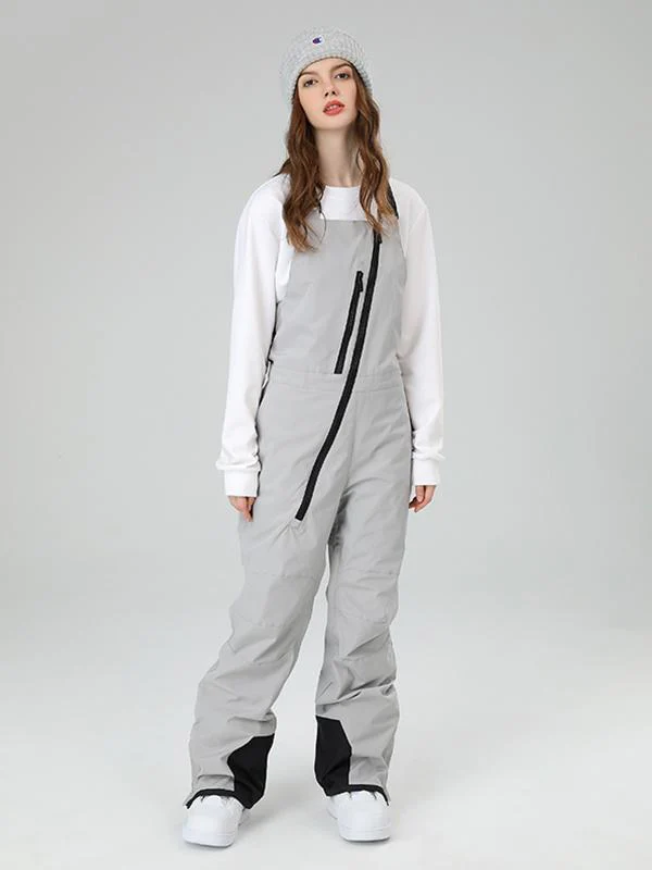 Men's Searipe Oblique Zipper Winter Crew Snow Pants Ski Bibs - Image 14