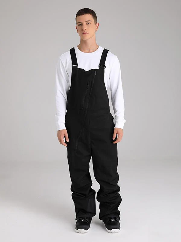 Men's Searipe Oblique Zipper Winter Crew Snow Pants Ski Bibs - Image 3